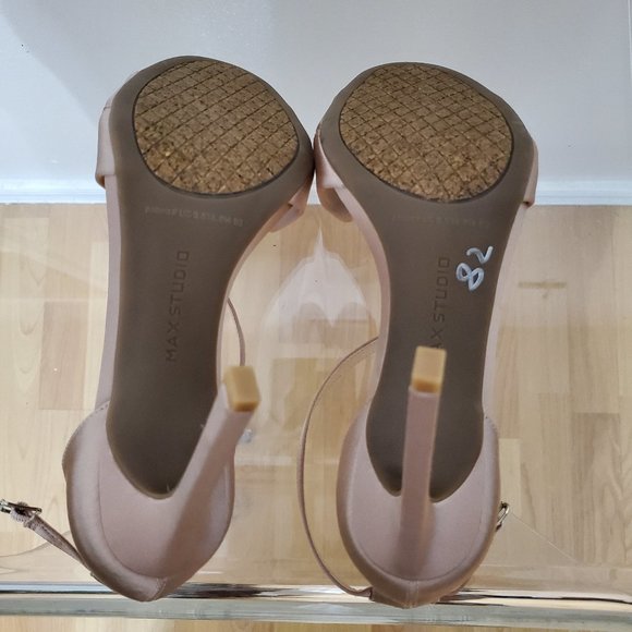 Max Studio Rorima2 Nude Blush Bow Ankle Strap Heel - Picture 5 of 5